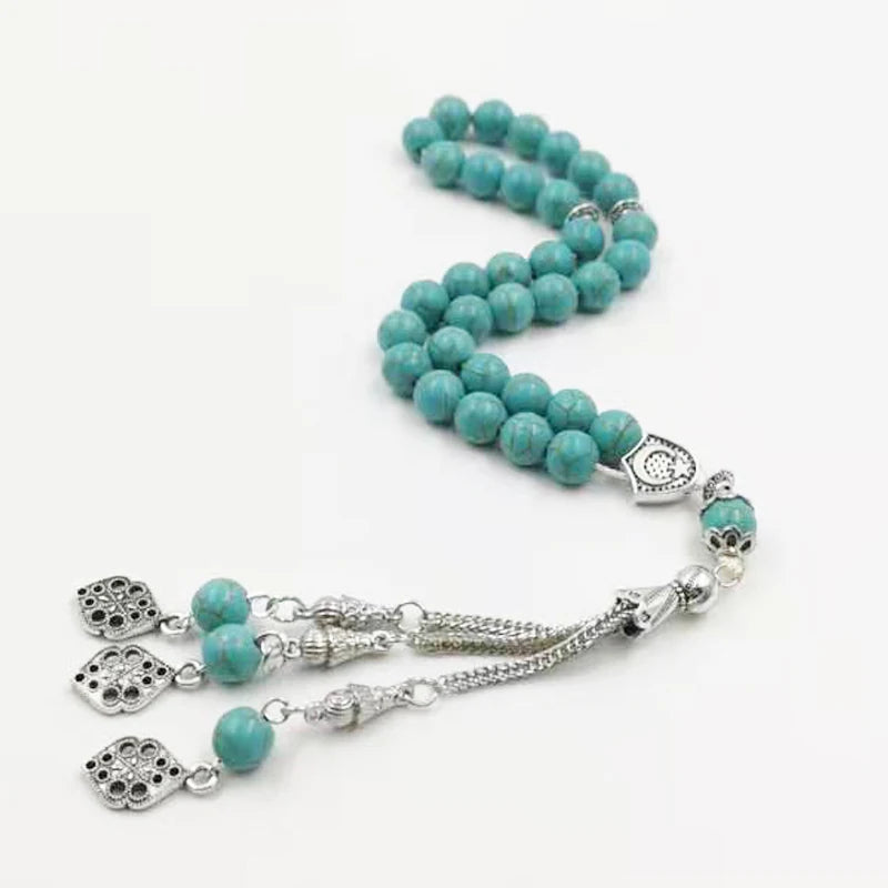 Tasbih Blue turquois stone Turkish jewelry  misbaha muslim Rosary beads