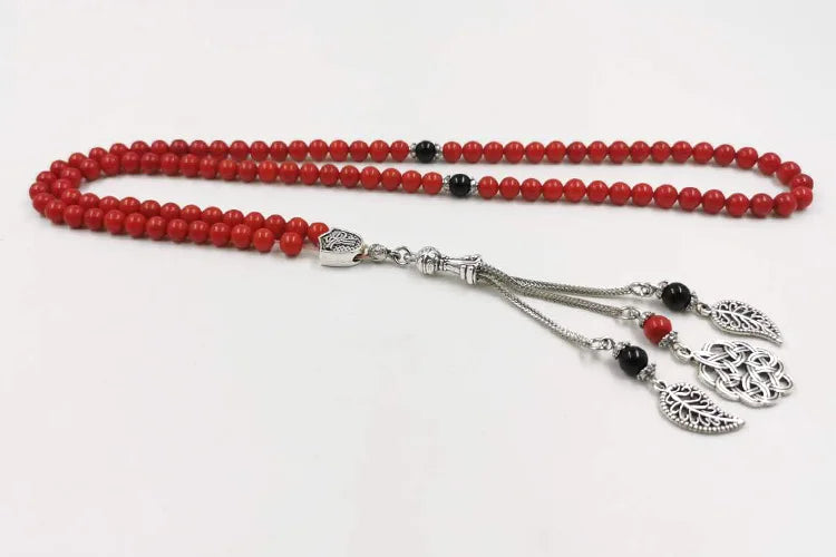 Samll size Red coral Tasbih 99 Natural coral Eid gift Everything is new Fashion arab jewelry