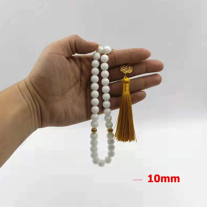 Tasbih 2021 islamic fashion product  White ceramic Muslim Misbaha Rosary bead Bracelet arabic Eid gift jewelry Accessories