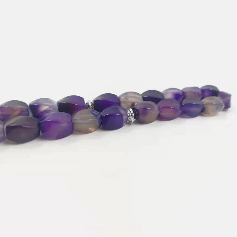 Tasbih Natural Purple Agates stone Turkish jewelry Islamic misbaha