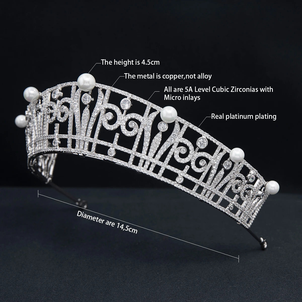 Luxury Luxury  Zirconia Crown Accessories Princess  Crystal Queens