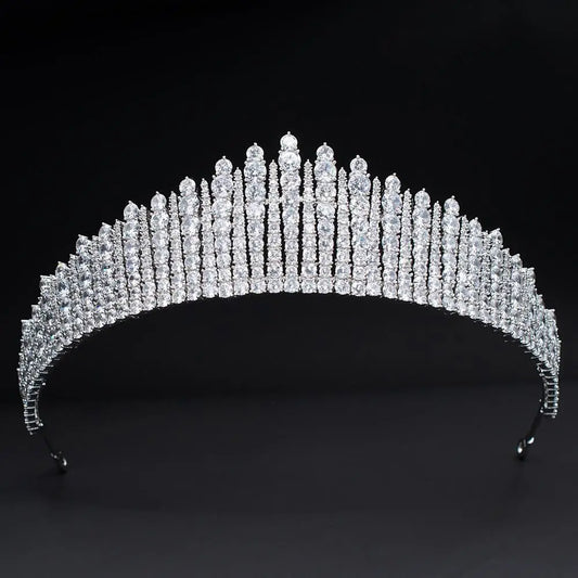 Zirconia Princess Tiara Diadem for Bridal Wedding