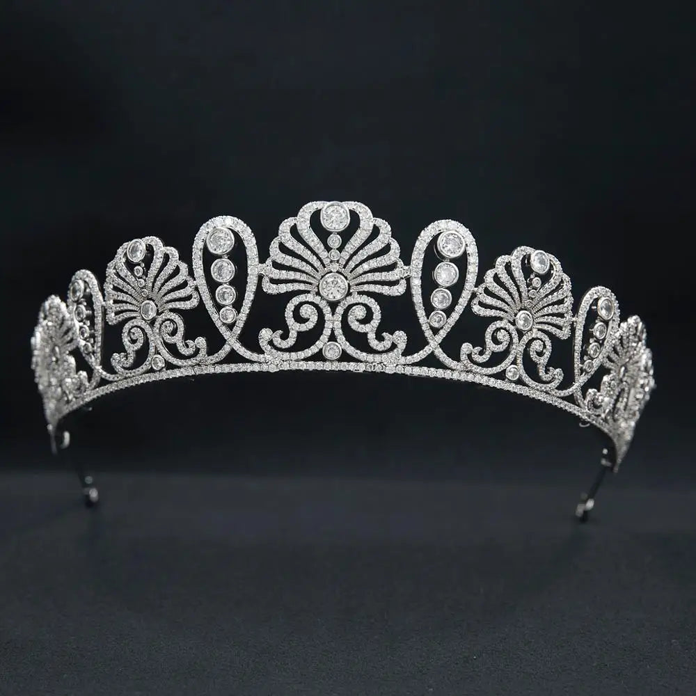 Zirconia Royal Flower Tiara  Princess  Crown  Jewelry