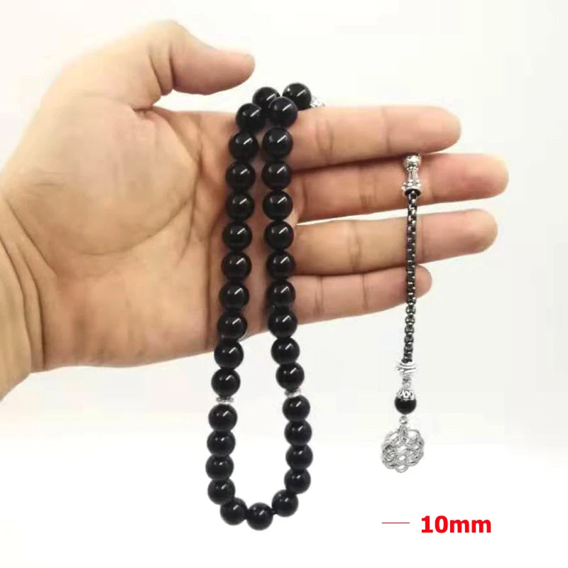 33 Tasbih Man's Black agates Everything is new bracelets Gift Eid misbaha accessories prayer beads 33 66 99beads Jewelry