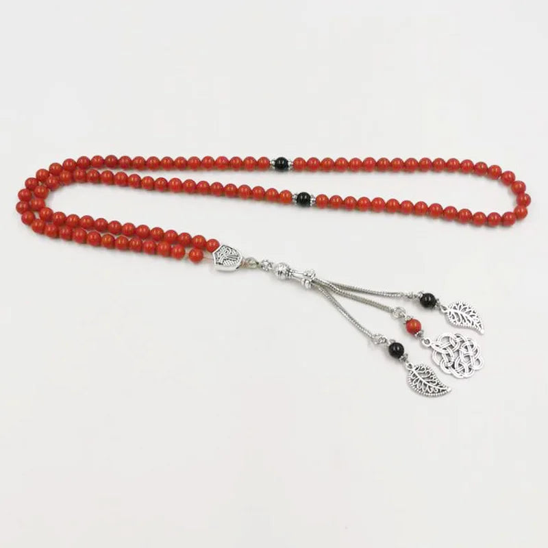 Samll size Red coral Tasbih 99 Natural coral Eid gift Everything is new Fashion arab jewelry