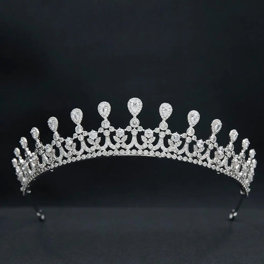 Zirconia Royal Crystal Princess Crown  Hair Jewelry