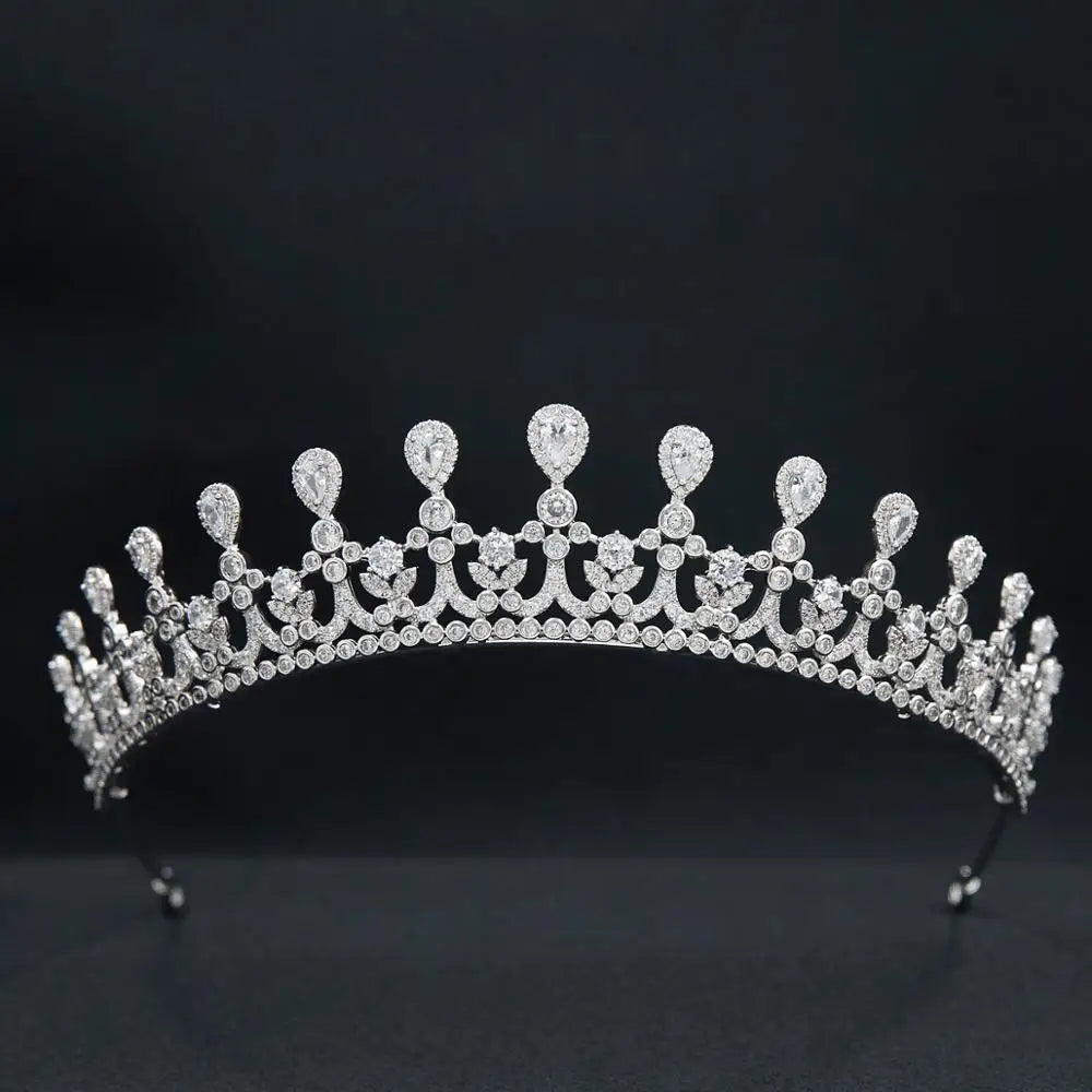 Zirconia Royal Crystal Princess Crown  Hair Jewelry