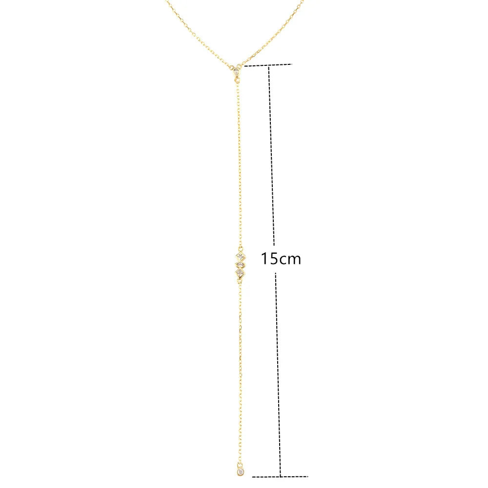 925 Sterling Silver Gold Mid long necklace