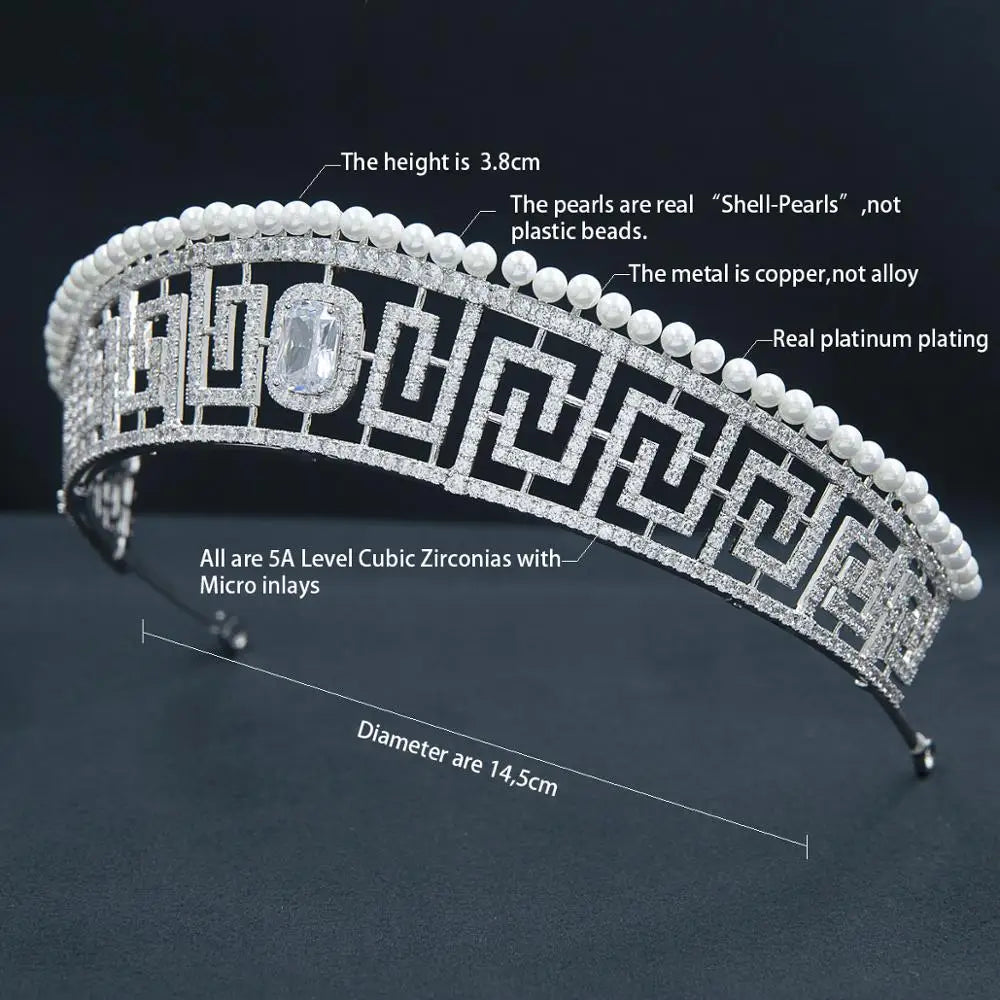 Luxury  Zirconia Crown Accessories Princess  Crystal Queens