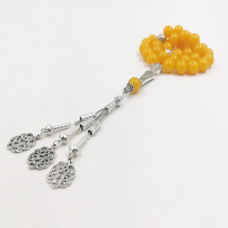 Tasbih Yellow Resin beads bracelet ambers color turkish jewelry accseeories