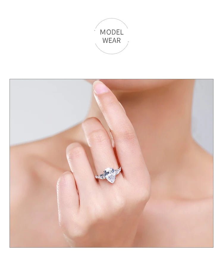 Luxury  925 Sterling Silver Clear Zirconia