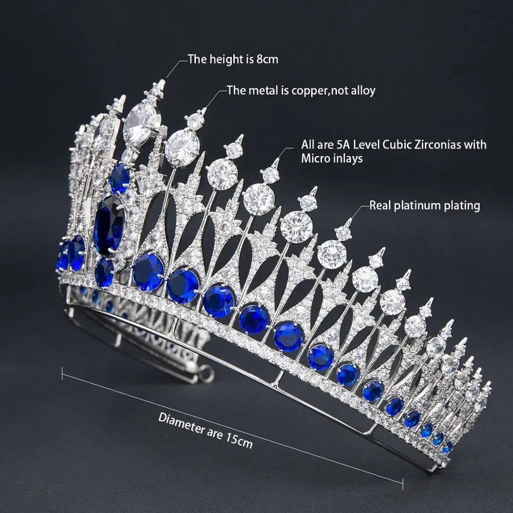 Luxury  Zirconia Crown Accessories Princess  Crystal Queens