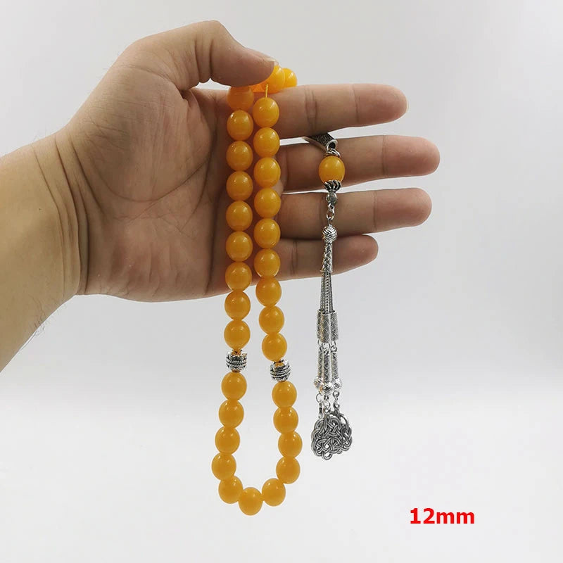 Tasbih Yellow Resin beads bracelet ambers color turkish jewelry accseeories