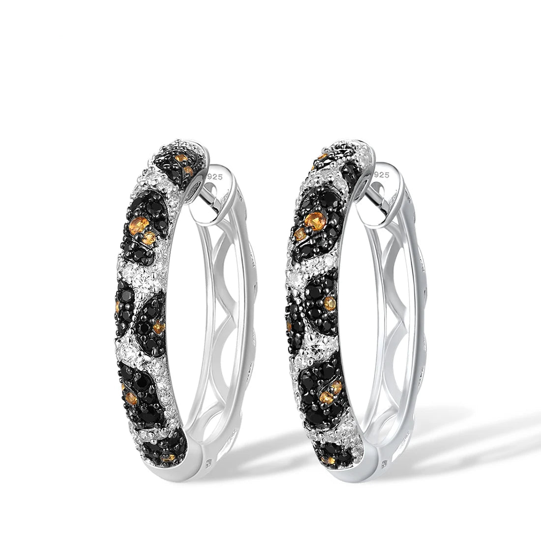 925 Sterling Silver Black Spinel Yellow  Jewelry