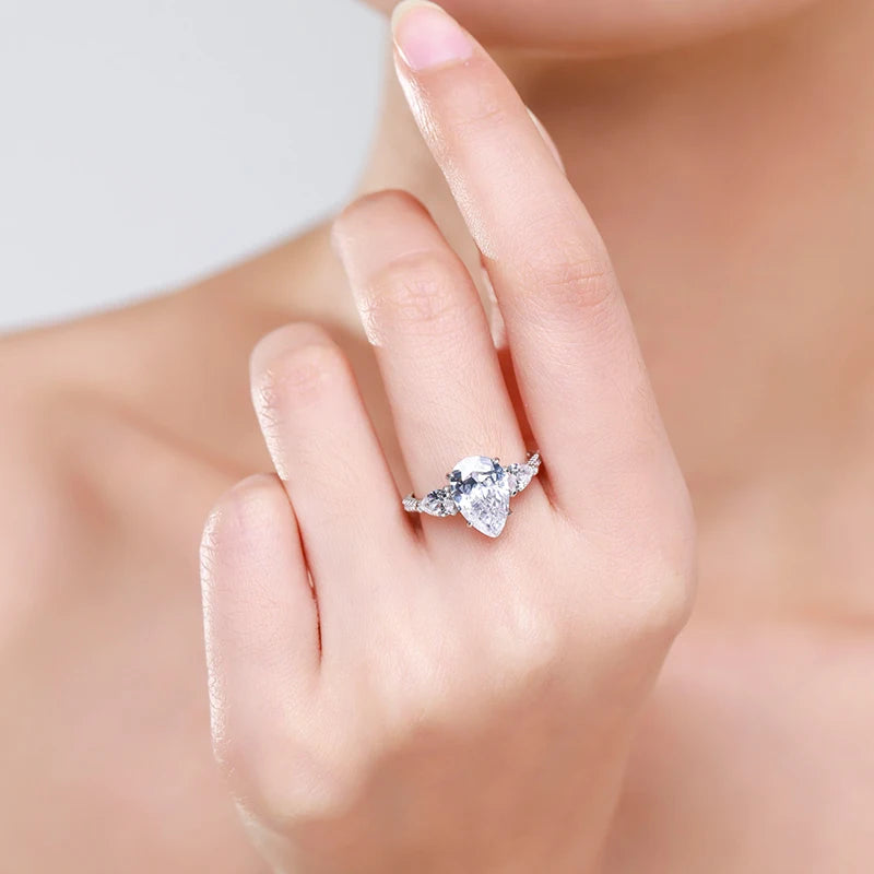 Luxury  925 Sterling Silver Clear Zirconia