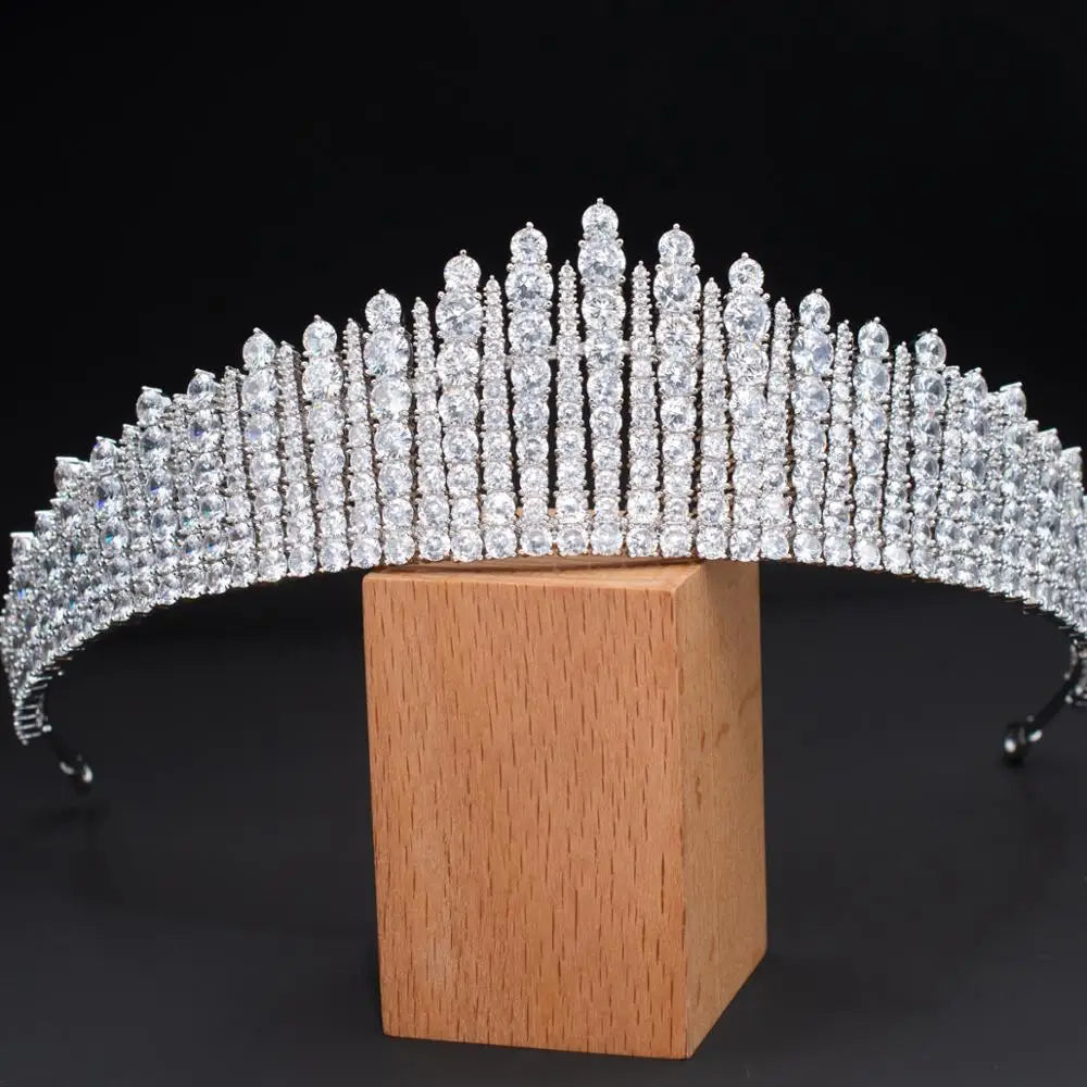 Zirconia Princess Tiara Diadem for Bridal Wedding