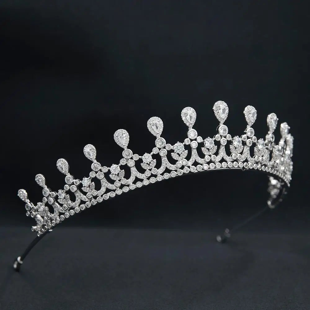 Zirconia Royal Crystal Princess Crown  Hair Jewelry