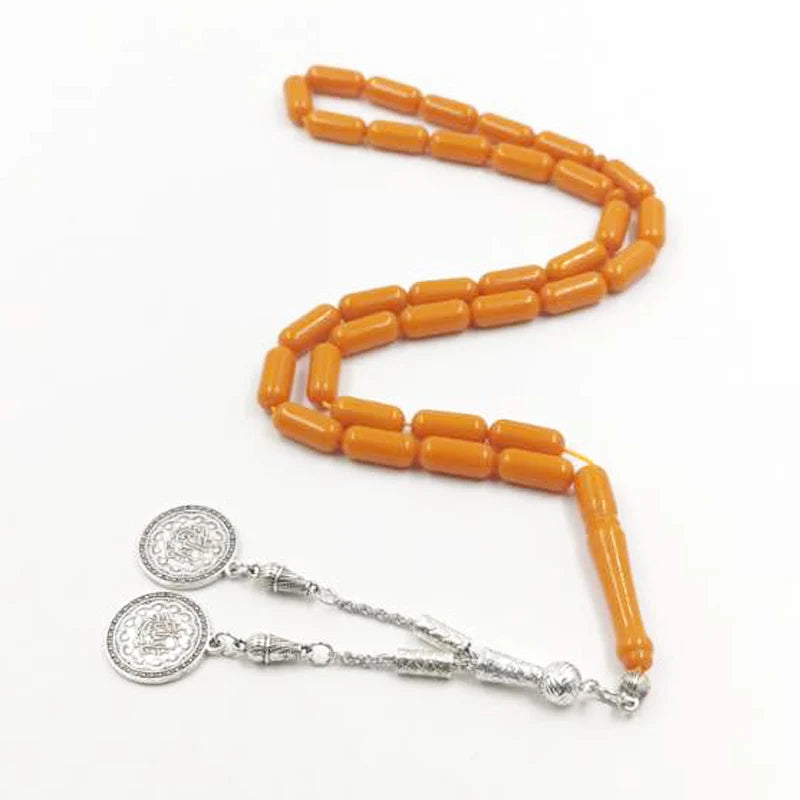 Orange Resin Tasbih misbaha beads islamic gift Muslim rosary turkey fashion bracelet Jewelry Accessories on hand