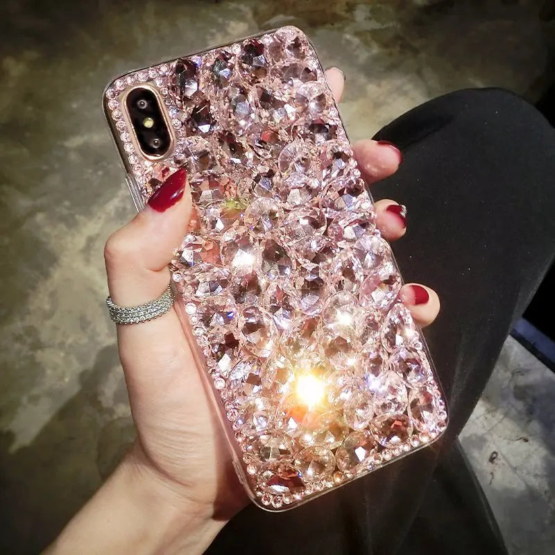 Luxury Glitter Diamond Rhinestone Phone Case For iPhone 15 14 13 12 11 Pro Max X Xs XR 7 8 Plus SE2022 Silicone Bling Cover