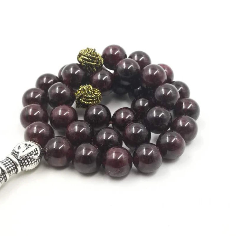 Natural garnet Tasbih with red agates stone bracelets accessories Tarbons tassel Islam misbaha New gift for everyone