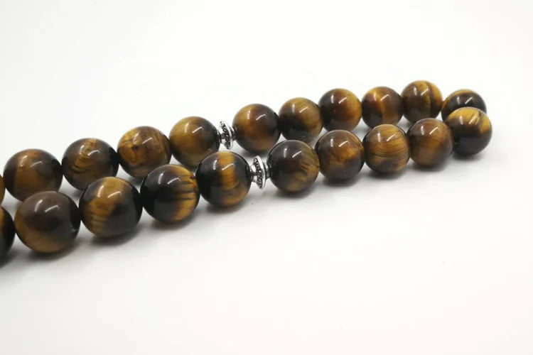 Tasbih Natural Tiger eye stone Muslim prayer beads islamic Eid Ramadan Guality Gifts rosary  beads