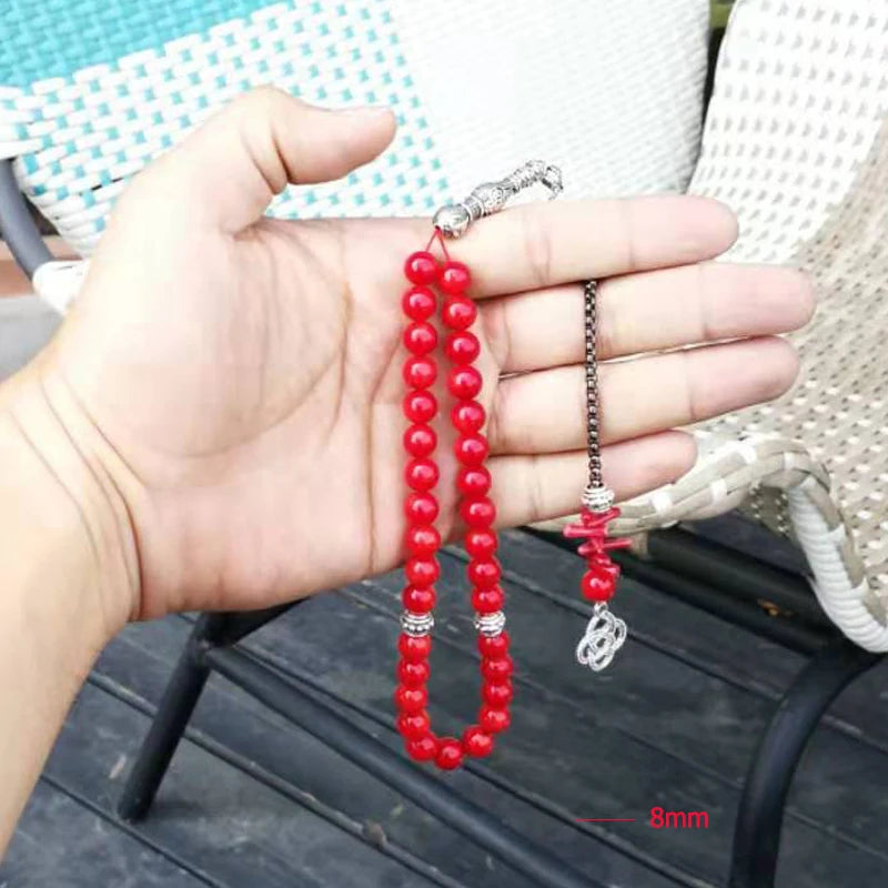 Tasbih Natural coral and coral reef tassel Eid gift ramadan accessories arabic Fashion  bracelet muslim prayer beads