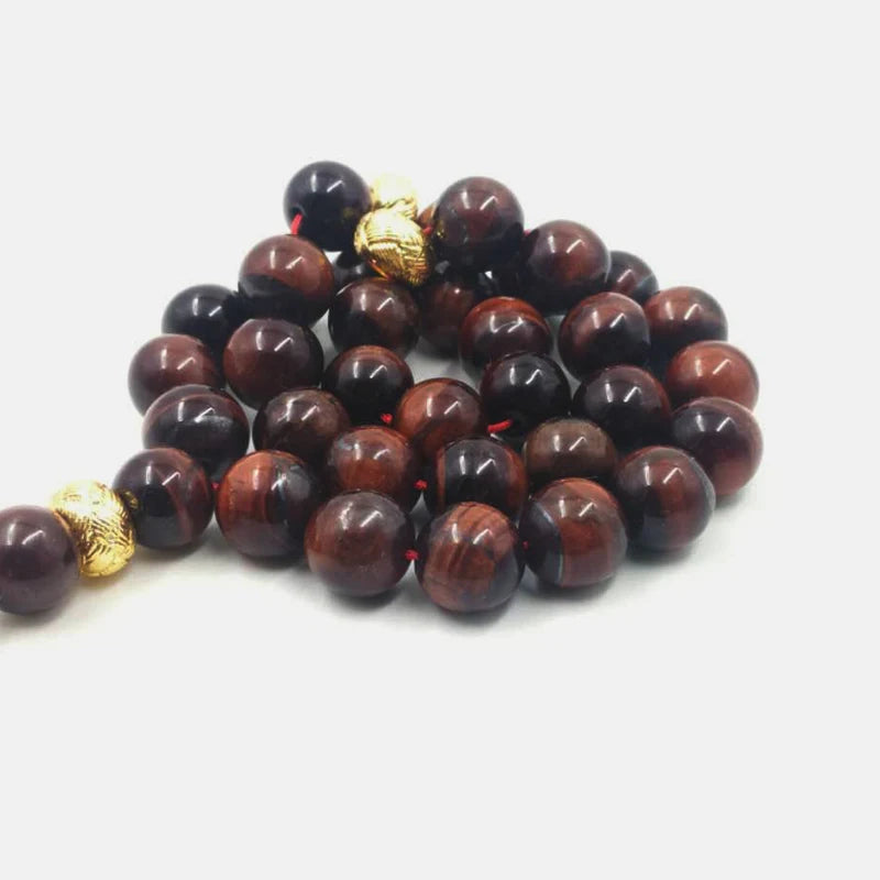 Natural Red Tiger Eye stone tasbih allah 33 45 66 99 prayer beads  islamic prayer