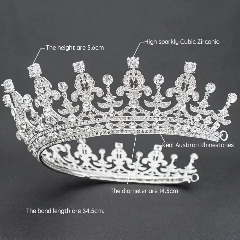 Classic Crystal  Crown  Hair Accessories Jewelry