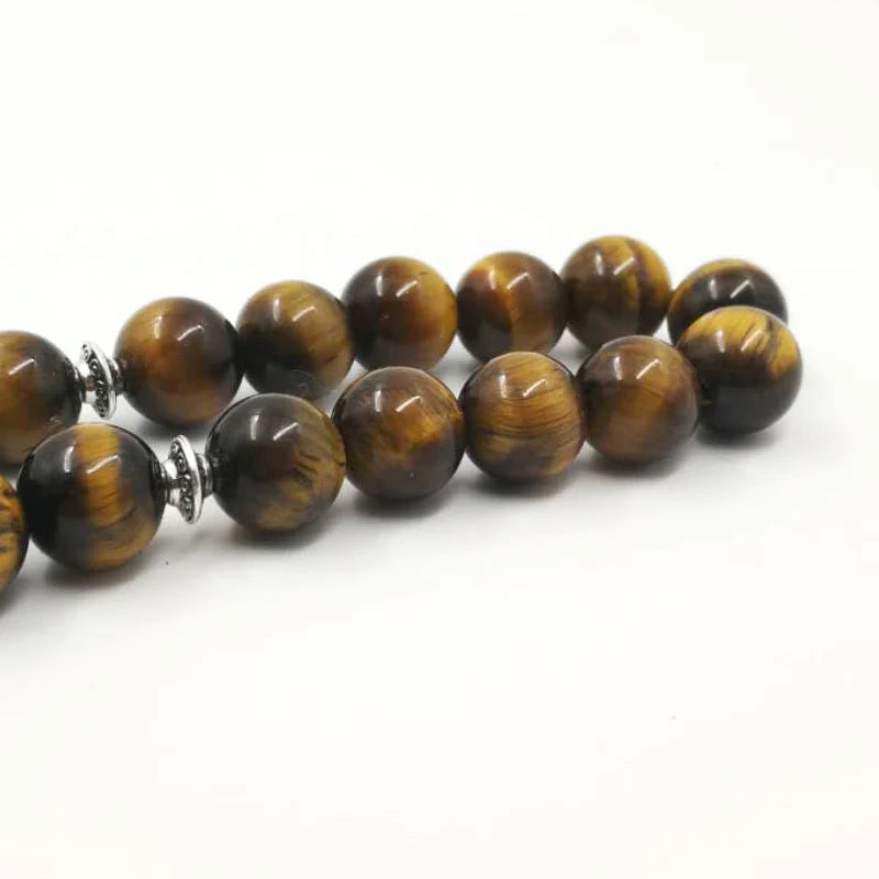 Tasbih Natural Tiger eye stone Muslim prayer beads islamic Eid Ramadan Guality Gifts rosary  beads