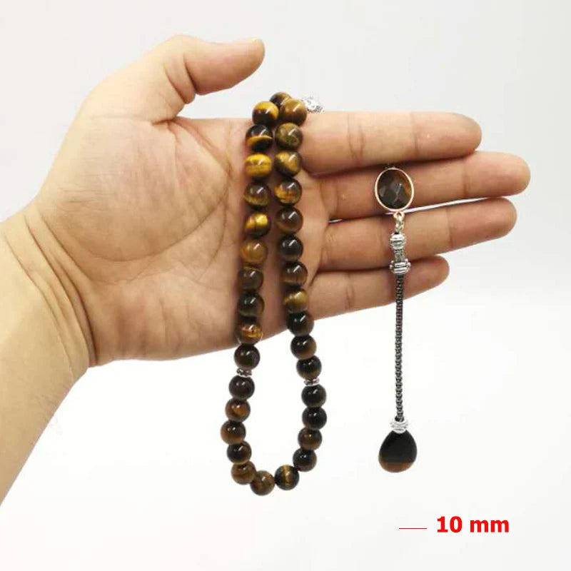 Tasbih Natural Tiger eye stone Muslim prayer beads islamic Eid Ramadan Guality Gifts rosary  beads