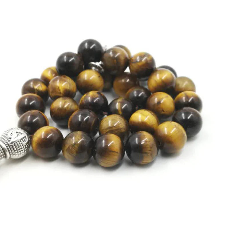 Tasbih Natural Tiger eye stone Muslim prayer beads islamic Eid Ramadan Guality Gifts rosary  beads