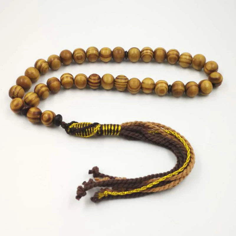 Tasbih men Natural Beech wood muslim Misbaha Prayer Beads islamic Rosary arabic fashion turkish accessories on hand