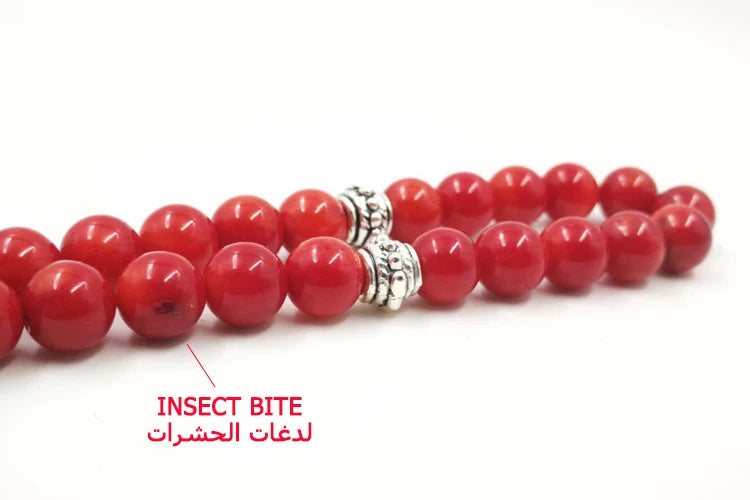 Tasbih Natural coral and coral reef tassel Eid gift ramadan accessories arabic Fashion  bracelet muslim prayer beads