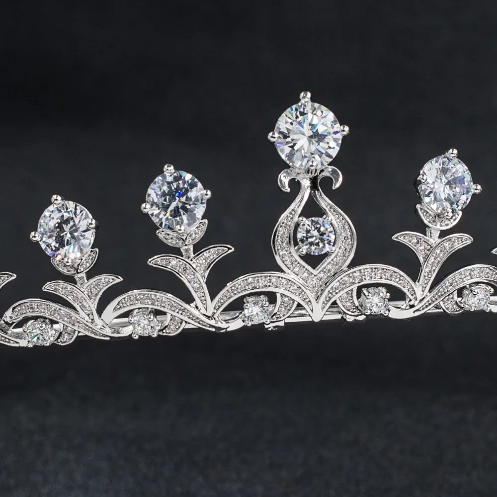 Luxury  Zirconia Crown Accessories Princess  Crystal Queens