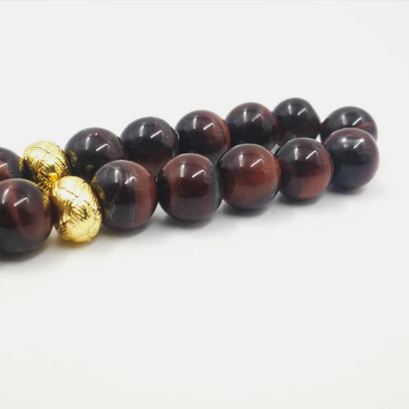 Natural Red Tiger Eye stone tasbih allah 33 45 66 99 prayer beads  islamic prayer