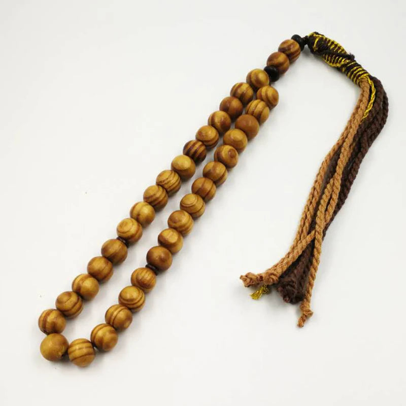 Tasbih men Natural Beech wood muslim Misbaha Prayer Beads islamic Rosary arabic fashion turkish accessories on hand