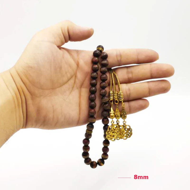 Everything new Natural agates tasbih Bronze Matel tassel  Muslim misbaha  bracelet