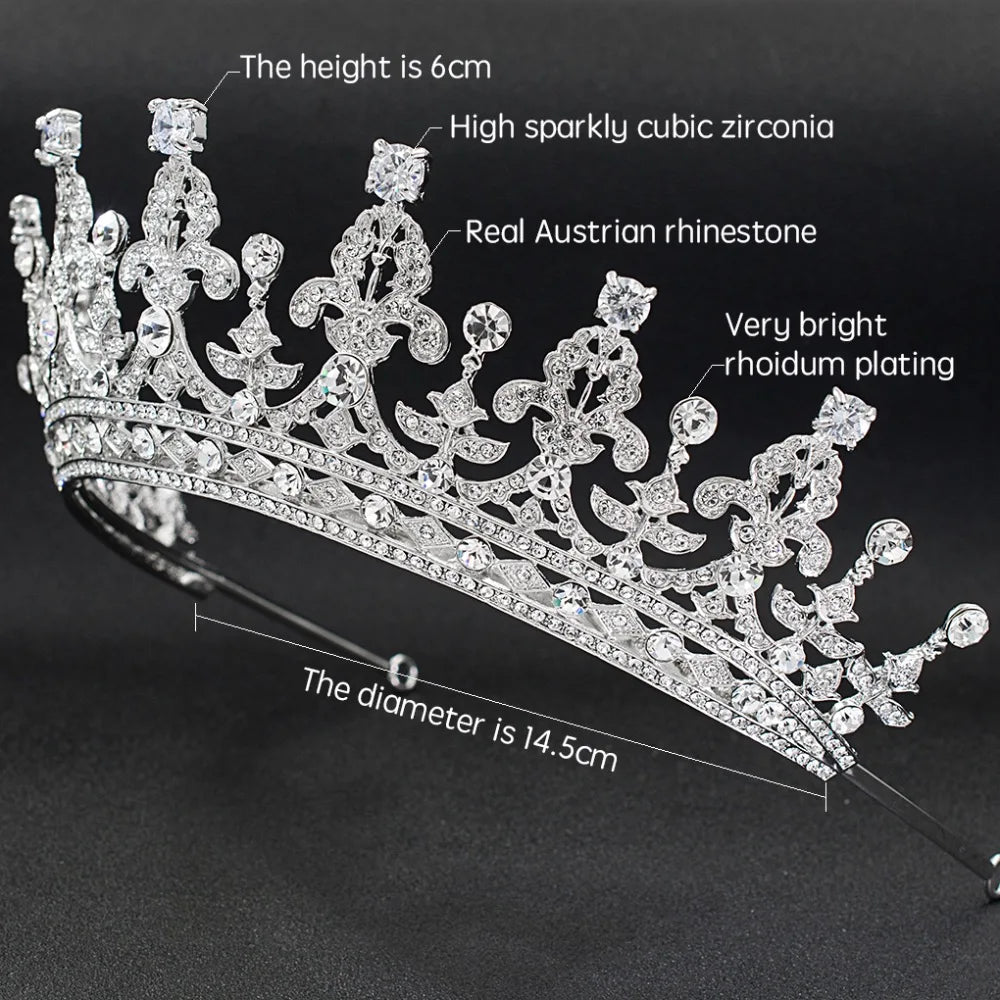 Classic Crystal  Crown  Hair Accessories Jewelry