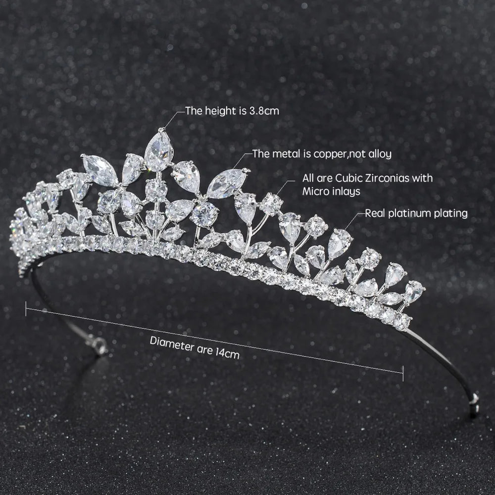 Zirconia Wedding Crown Hair Jewelry Accessories