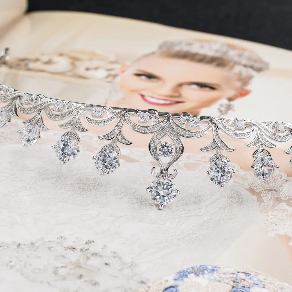 Luxury  Zirconia Crown Accessories Princess  Crystal Queens