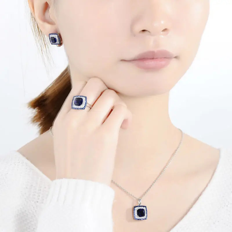 925 Sterling Silver Jewelry Set  Stones