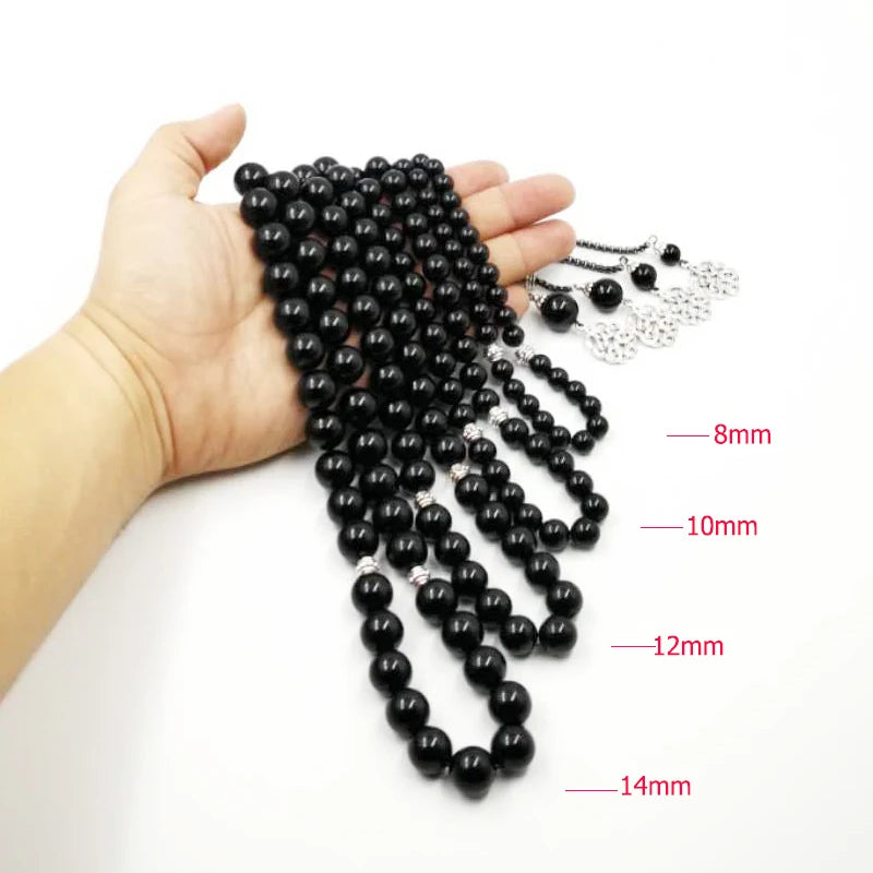 33 Tasbih Man's Black agates Everything is new bracelets Gift Eid misbaha accessories prayer beads 33 66 99beads Jewelry