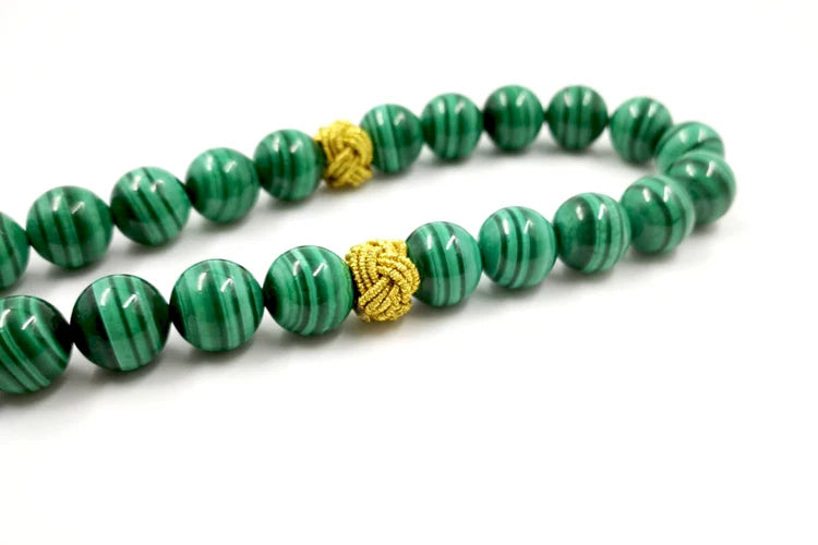 100% Natural Malachite Tasbih beads bracelets Green Malachite Grade rosary Muslim