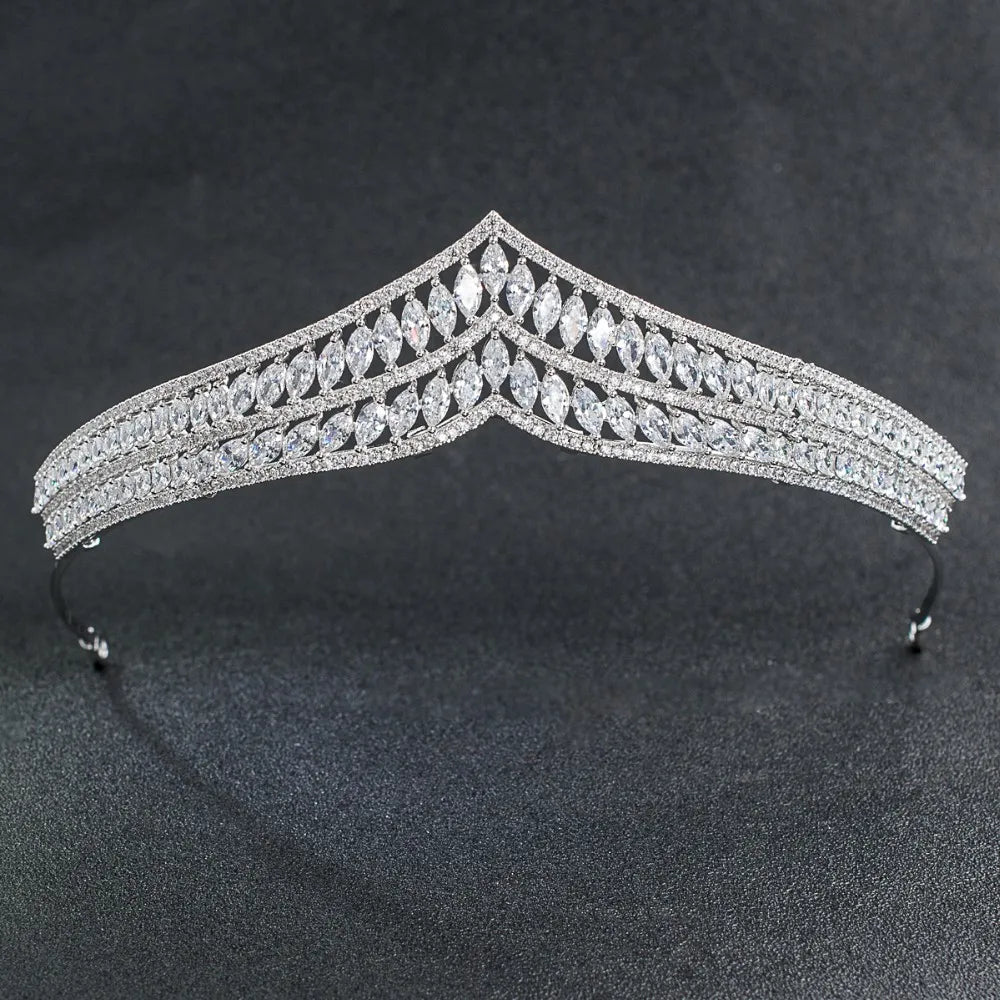 Luxury  Zirconia Crown Accessories Princess  Crystal Queens