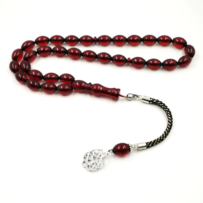 Red Resin Tasbih Muslim bracelet 33 bead rosary Red Bracelets Beads Tarbons islamic tespih