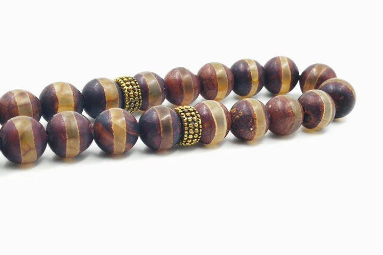 Everything new Natural agates tasbih Bronze Matel tassel  Muslim misbaha  bracelet