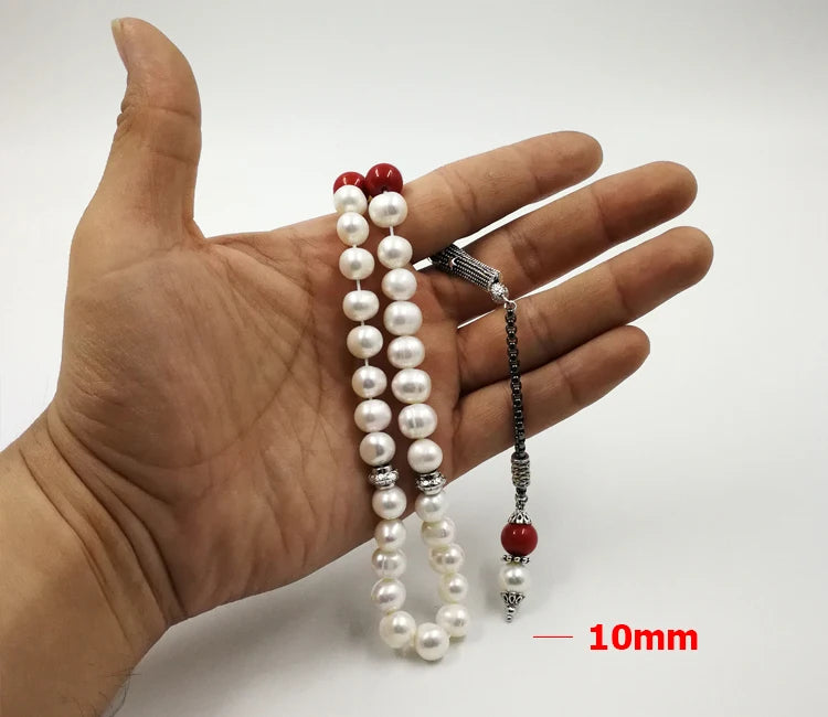 Pearls Rosary 33 Muslim Natural pearl Tasbih February 23 gift pearl bracelet Women Misbaha love gift Islamic jwelry for women