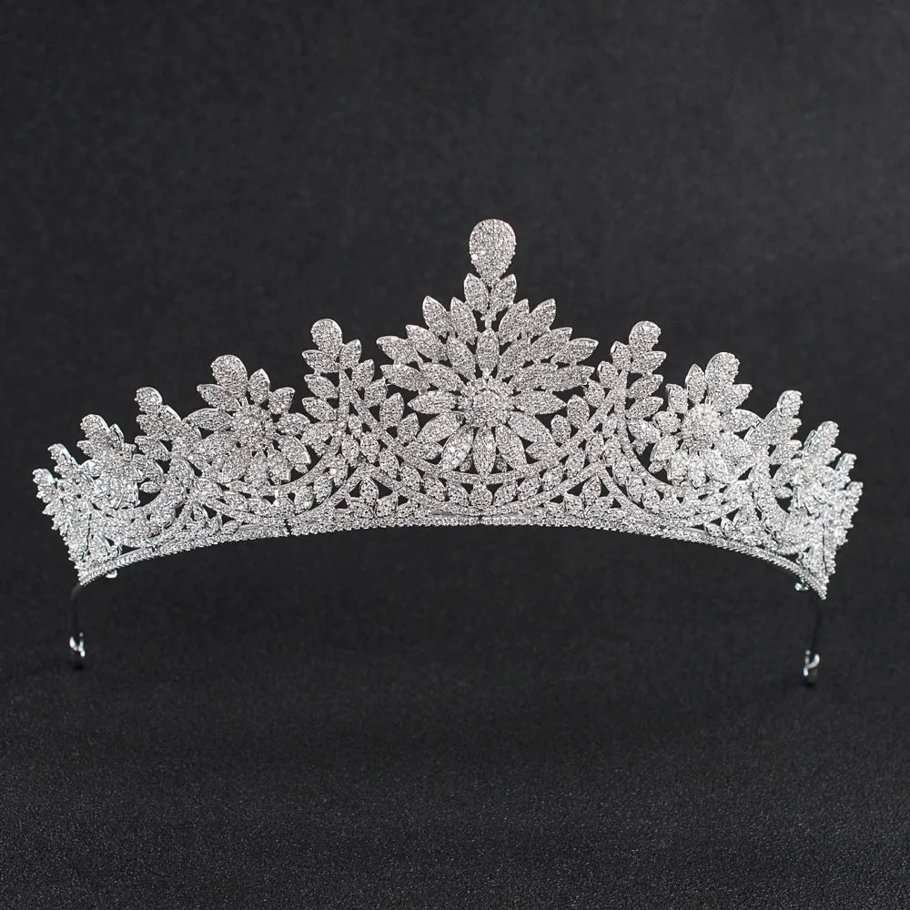 Luxury  Zirconia Crown Accessories Princess  Crystal Queens