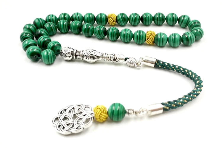 100% Natural Malachite Tasbih beads bracelets Green Malachite Grade rosary Muslim