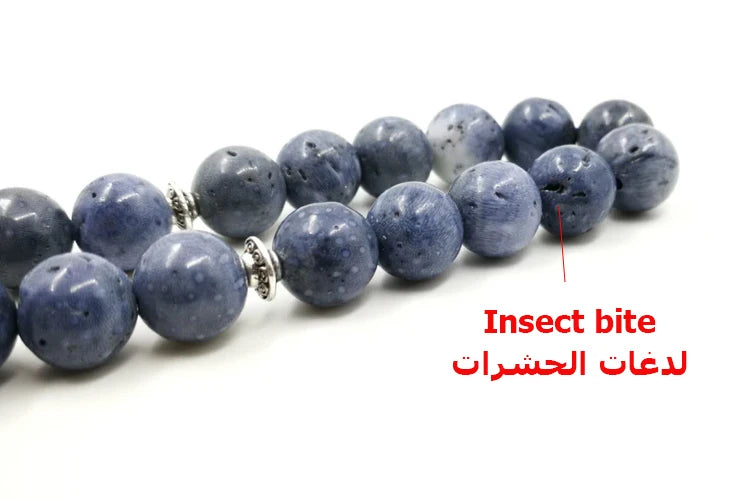 Natural Blue Coral Tasbih Muslim Rosary 33 Ramadan Eid gift Islam prayer beads Misbaha Man's Islamic Fashion Bracelets